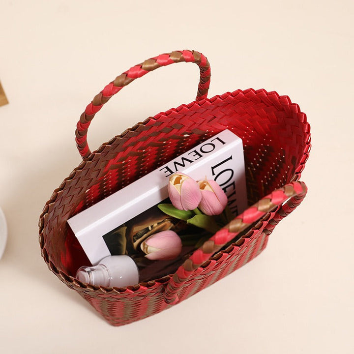 Braided Tote Bag in Rustic Design Kalsten