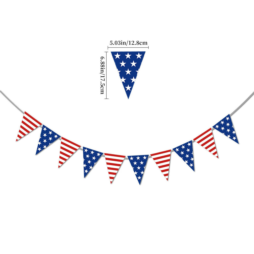 Unisex nan patriotic star and stripe multi-strand bunting garland banner set Kalsten