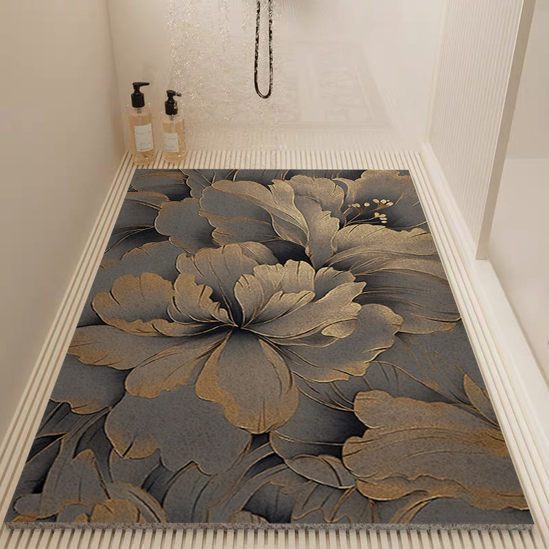 Elegant Floral Patterned Bath Mat Kalsten