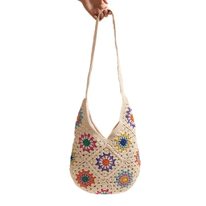 Handmade Crocheted Bag with Colorful Flower Design Kalsten
