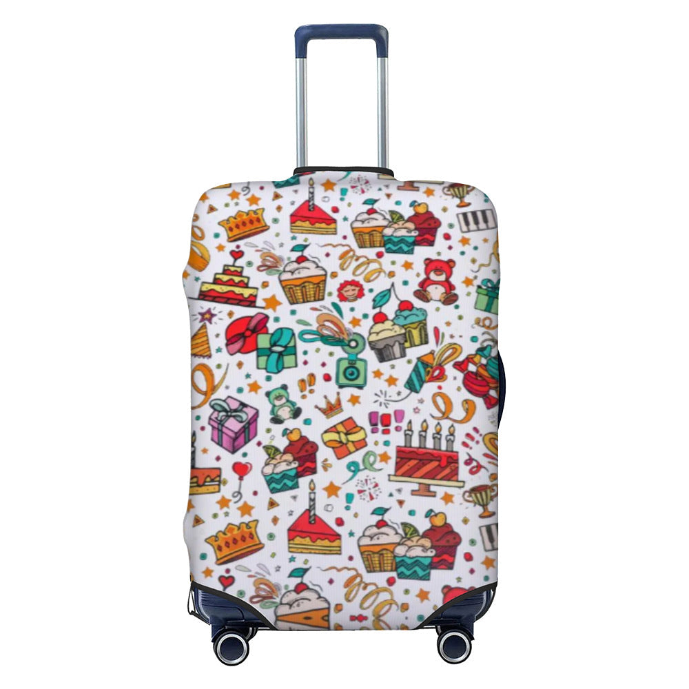 Unisex non-elastic luggage cover with graffiti print and zipper opening, stretchable protective cover with non-slip inner fastening Kalsten