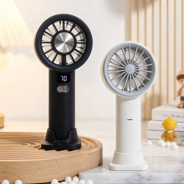 Ladies portable hand fan with LCD display and USB charging function Kalsten