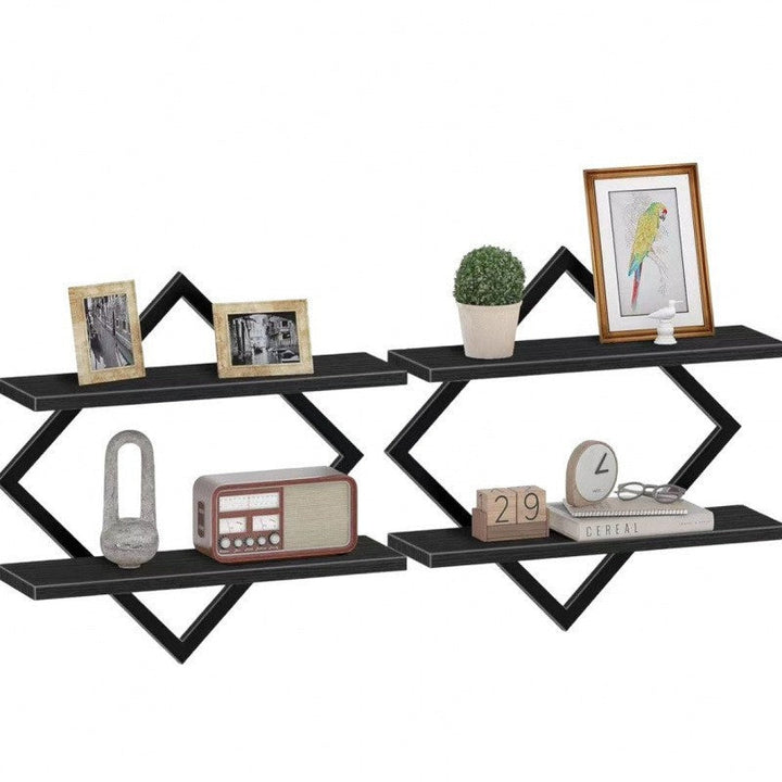 Wall shelf with modern zigzag design Kalsten