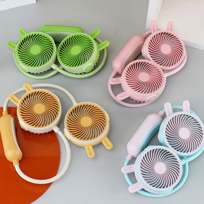 Women's Wearable Neck Fan with Dual Rotating Blades Kalsten