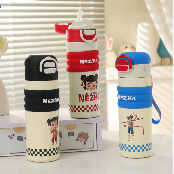 Women's Insulated Bottle with Playful Design and Practical Carry Handle Kalsten
