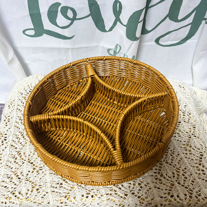 Women's leather storage basket with compartments Kalsten