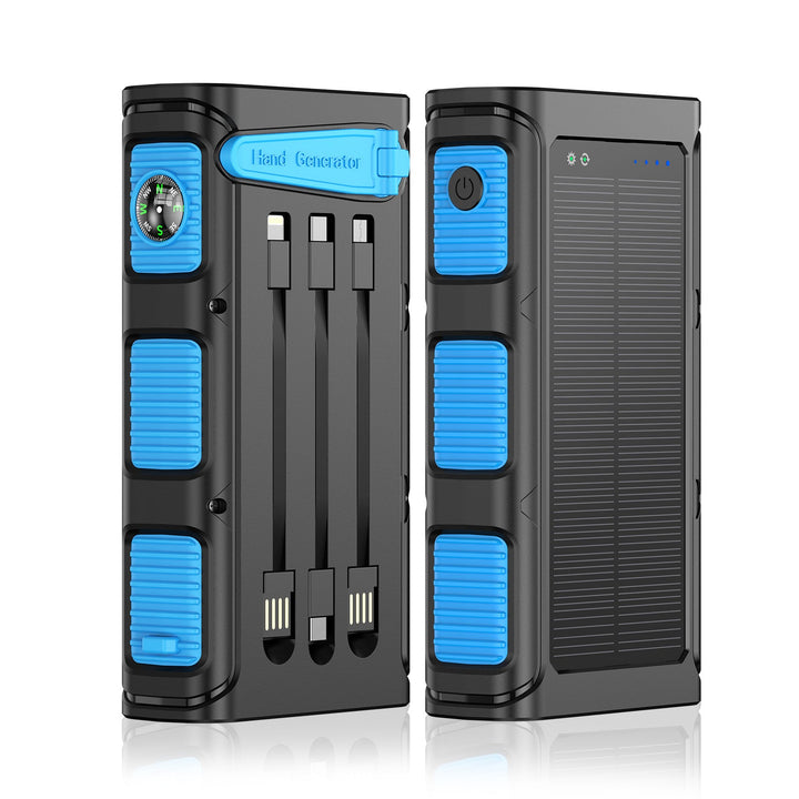 Portable Solar Power Bank With Qi Charging Function And Integrated Flashlight Kalsten