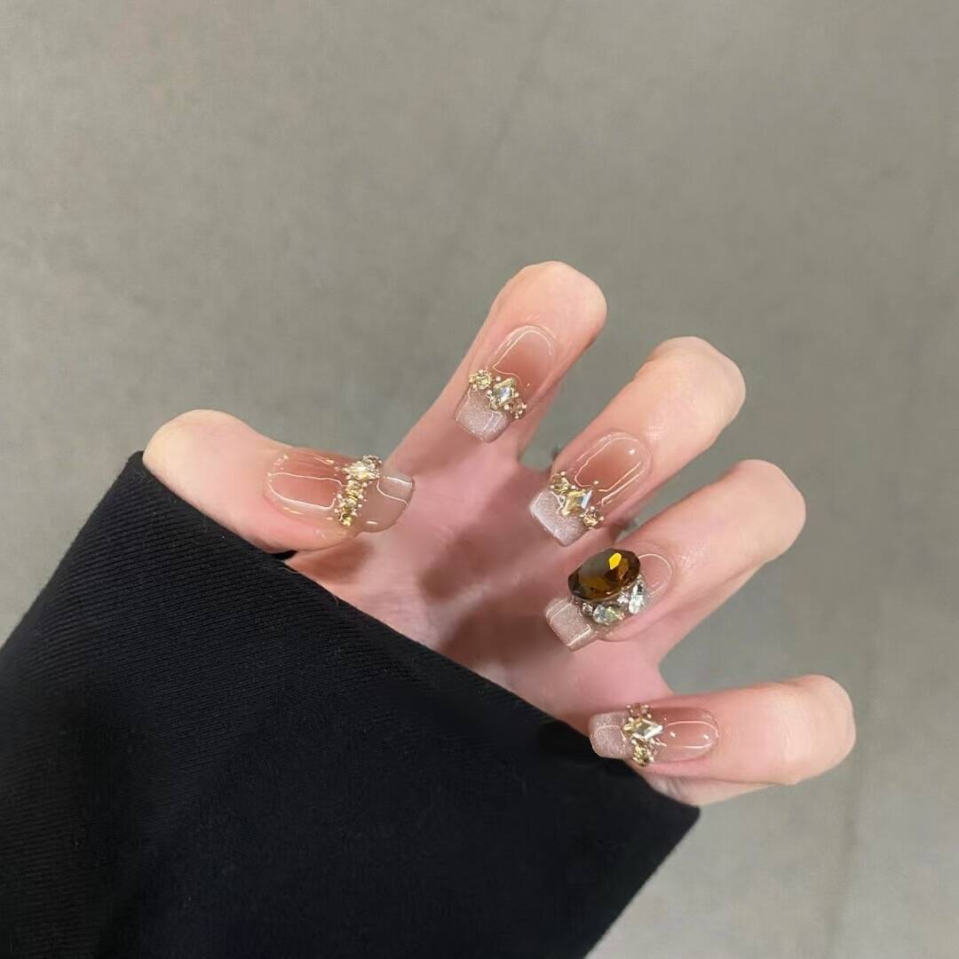 Artistic Nail Design with Decorative Elements Kalsten