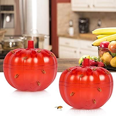 Reusable countertop fruit fly trap with tomato-shaped sticky bait reservoir Kalsten