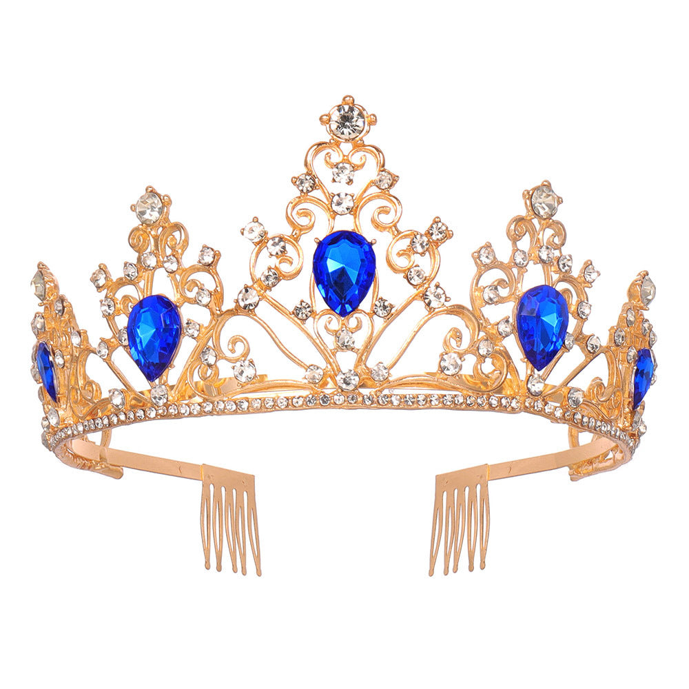 Girl crown with sparkling crystals and elegant birthday sash set Kalsten