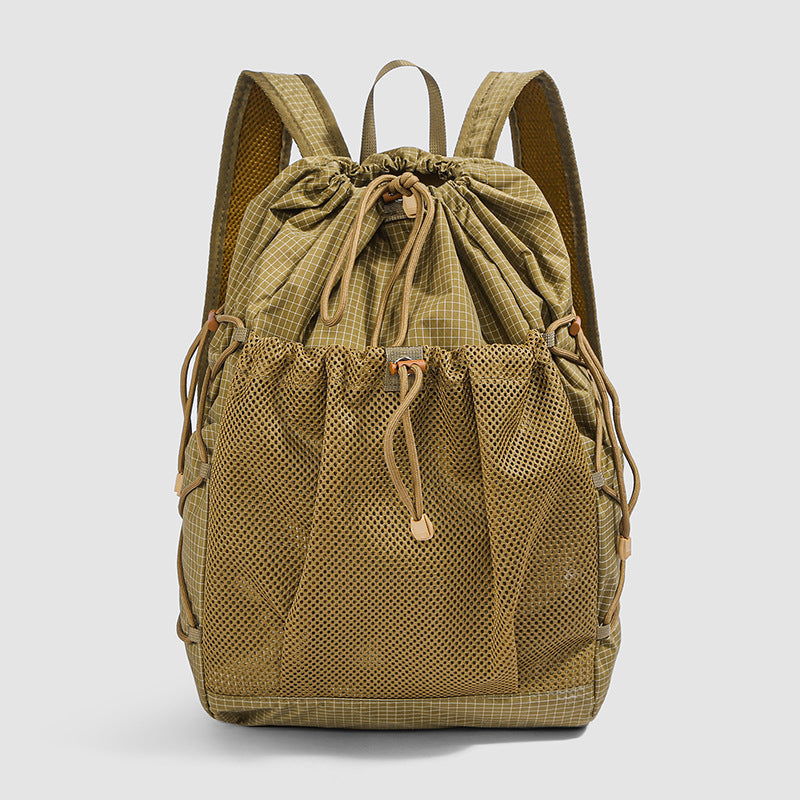 Versatile Mesh-Panel Drawstring Backpack kalsten