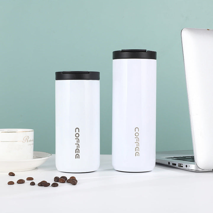 Women's insulated stainless steel coffee mug with elegant design and non-slip bottom Kalsten