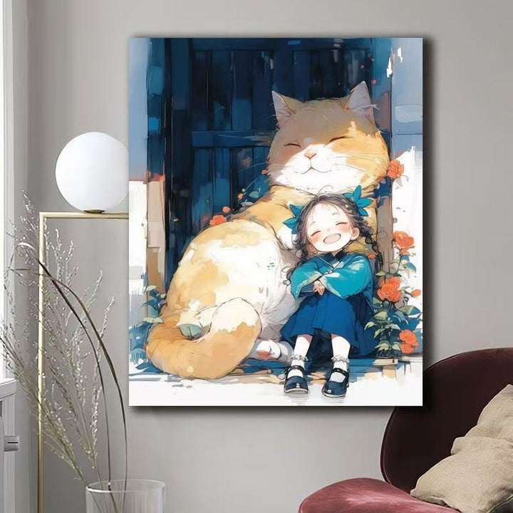 Illustrated Cat-Themed Wall Art Kalsten