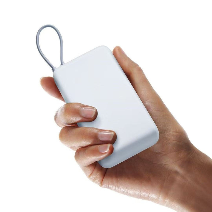 Compact portable High-capacity power bank with integrated charging cables and matte soft-touch finish Kalsten