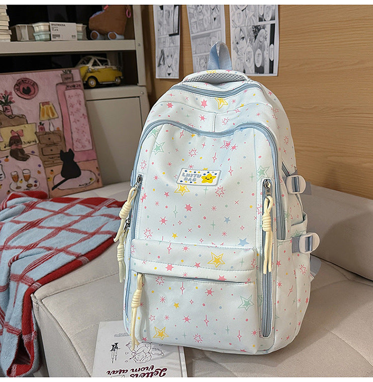 Cute Star-Patterned School Backpack