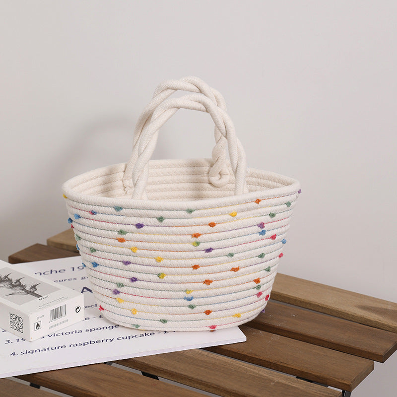 Decorative cotton basket bag Kalsten