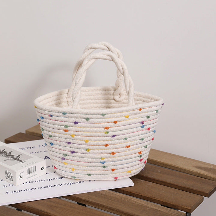 Decorative cotton basket bag Kalsten