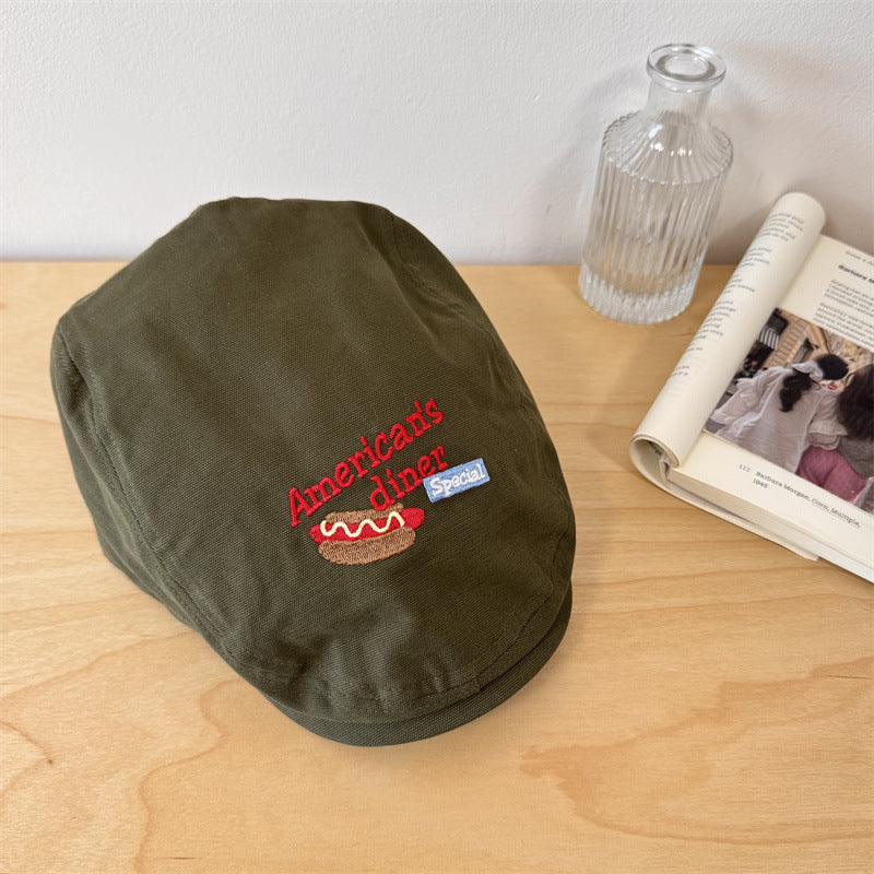 Men's Embroidered Casual Newsboy Cap Kalsten