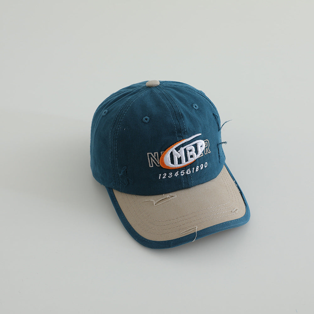Men's Distressed Cotton Logo Baseball Cap Kalsten