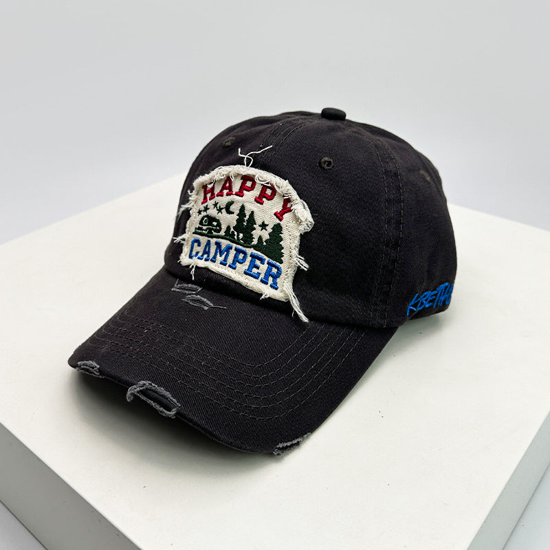 Men's Distressed Embroidered Camping Cap Kalsten