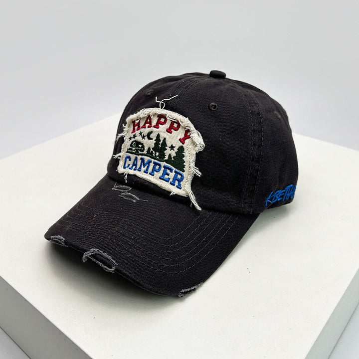Men's Distressed Embroidered Camping Cap Kalsten