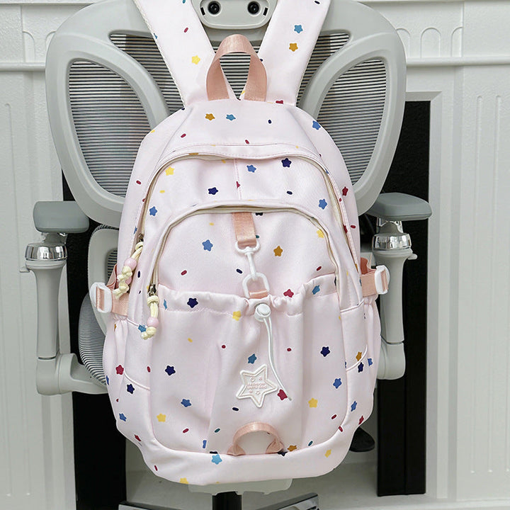 Backpack with Colorful Star Pattern and Versatile Compartments Kalsten