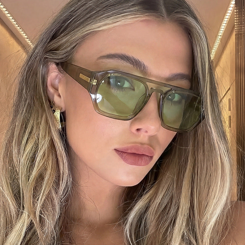 Women’s fashionable rectangular glasses with elegant metal accent Kalsten
