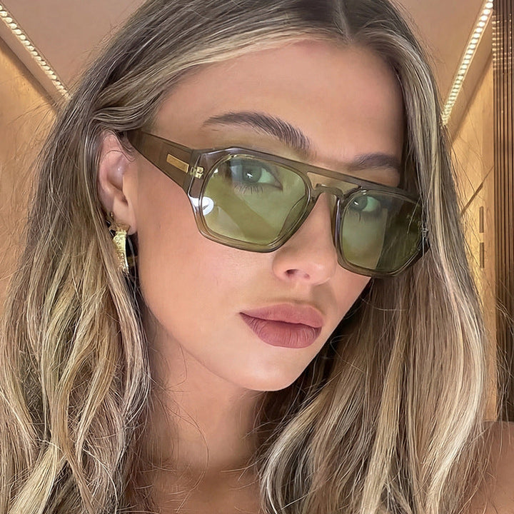 Women’s fashionable rectangular glasses with elegant metal accent Kalsten
