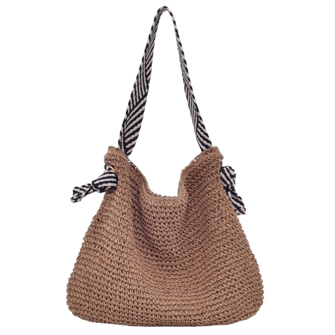 Handmade bucket bag with modern stripe pattern Kalsten