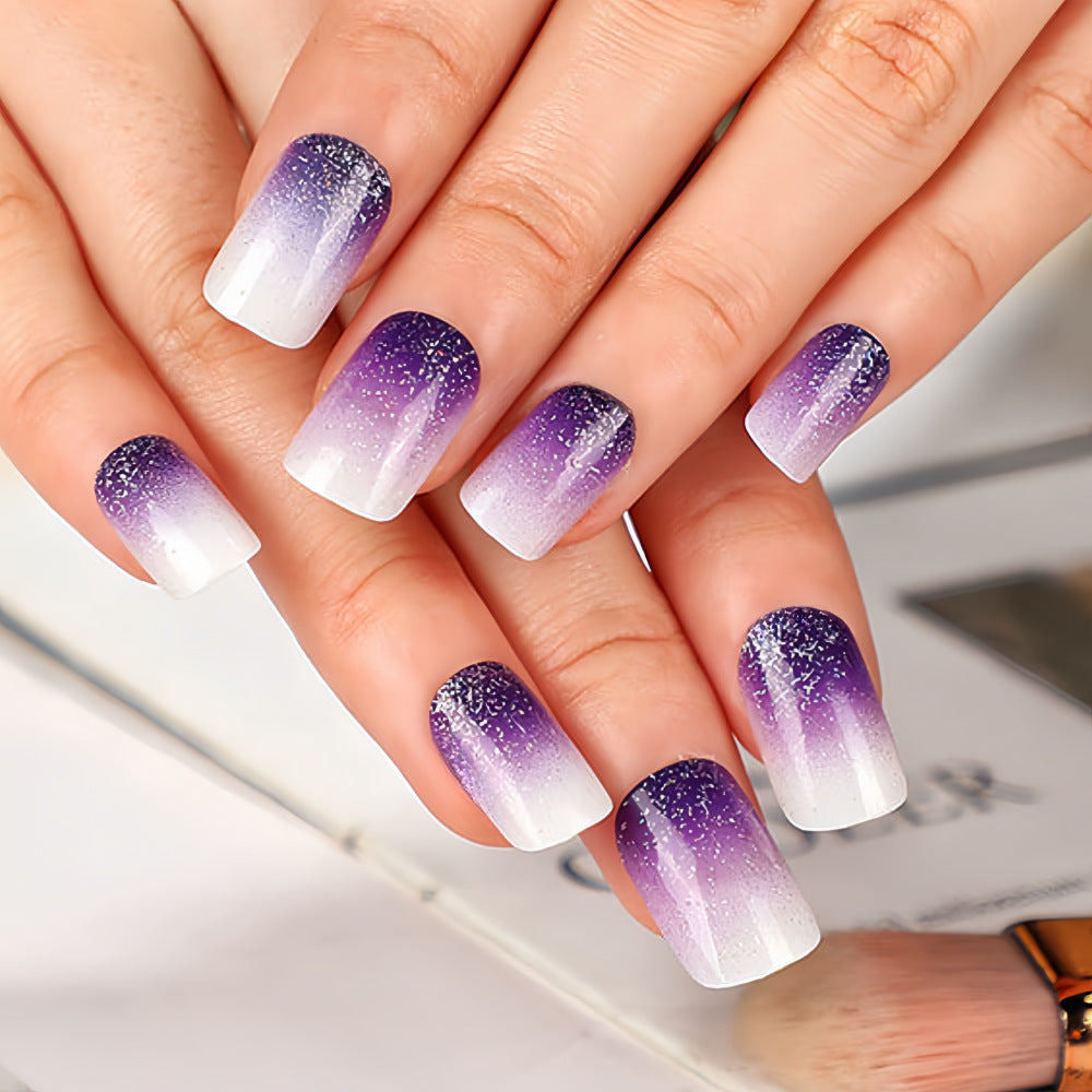 Glittering artificial nails with ombre effect Acalora