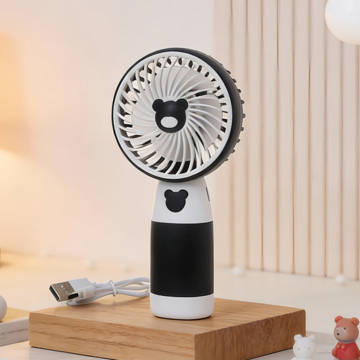 Ladies Portable Hand Fan with Cute Bear Design Kalsten