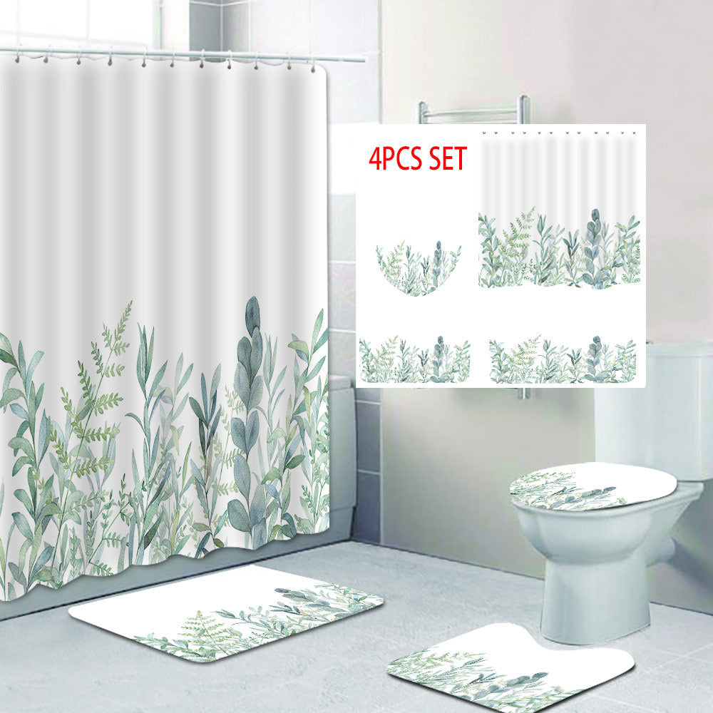 Botanical Leaf Pattern Shower Curtain Kalsten