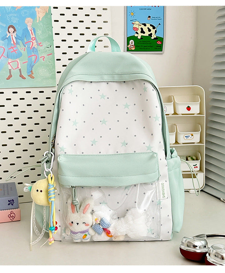 Children's Whimsical Star-Themed Transparent School Backpack