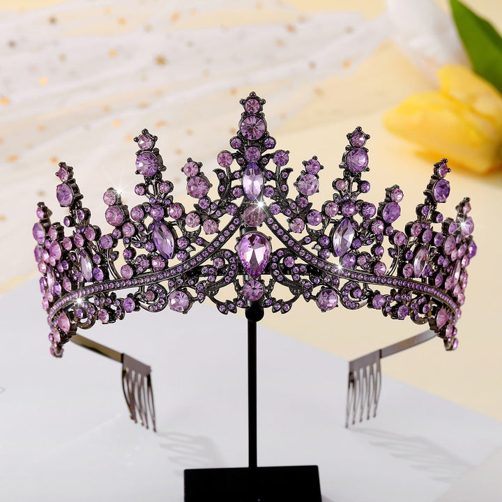 Ladies Opulent Tiara with Black Crystal Detailing Kalsten
