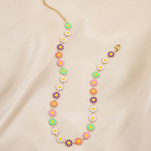 Floral Statement Chain Necklace Acalora