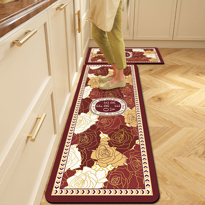 Floral Pattern Kitchen Comfort Mat