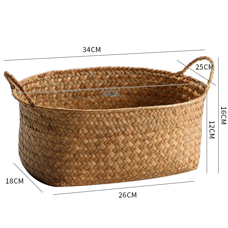 Unisex Handwoven Storage Basket with Practical Carrying Handles Kalsten