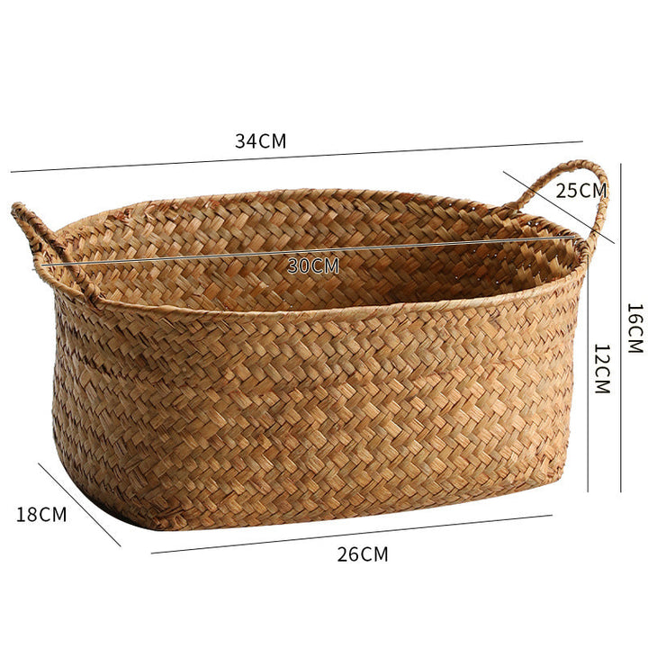 Unisex Handwoven Storage Basket with Practical Carrying Handles Kalsten
