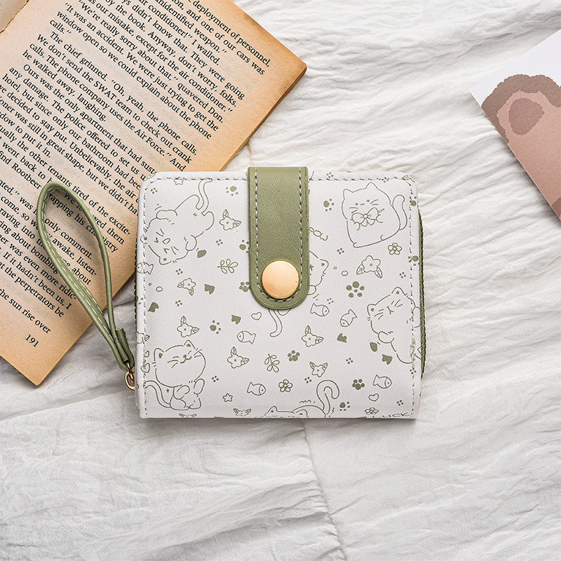 Cute Cat-Themed Zippered Coin Wallet Kalsten