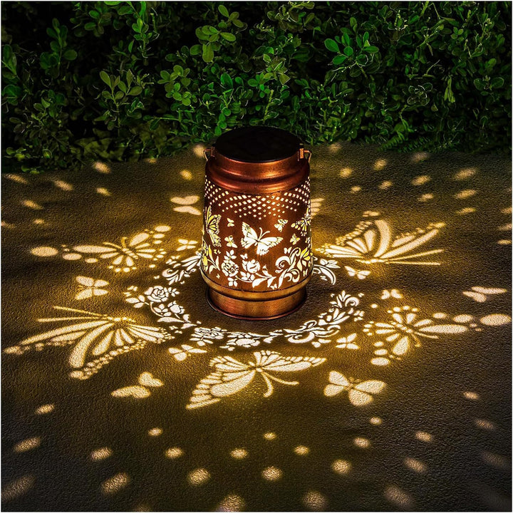 Intricate Metal Shadow Projection Table Lamp With Rechargeable LED Kalsten