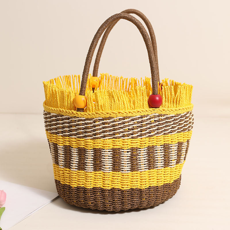 Stylish tote bag with colorful fringes Kalsten