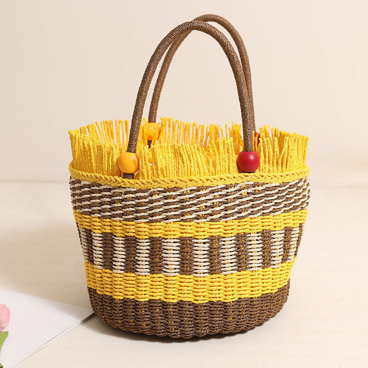 Stylish tote bag with colorful fringes Kalsten