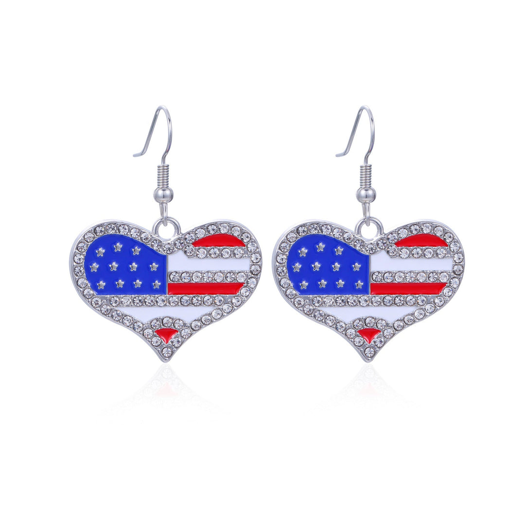 Women's star-shaped enamel earrings with USA flag motif and gold-plated fish Kalsten