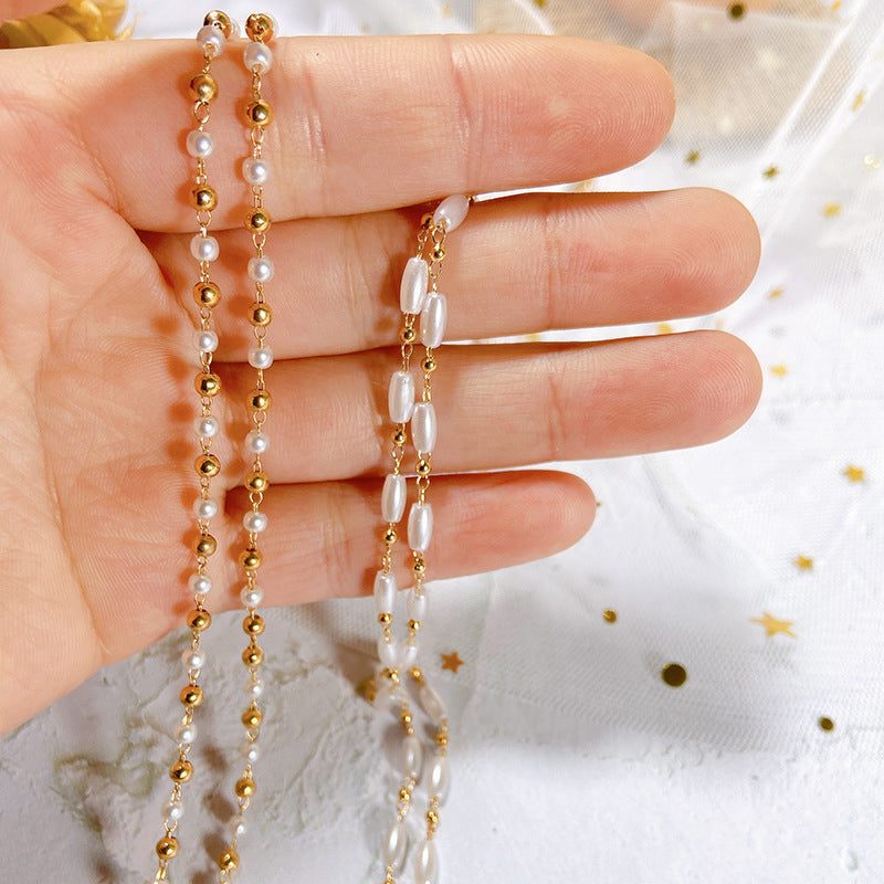 Elegant glasses holder chain with pearls Kalsten