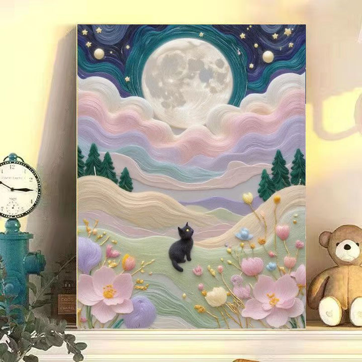 Whimsical Cat Landscape Canvas Art Kalsten