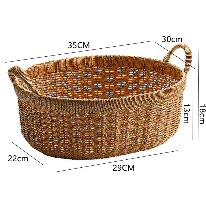 Handwoven Rectangular Storage Basket with Comfortable Handles Kalsten