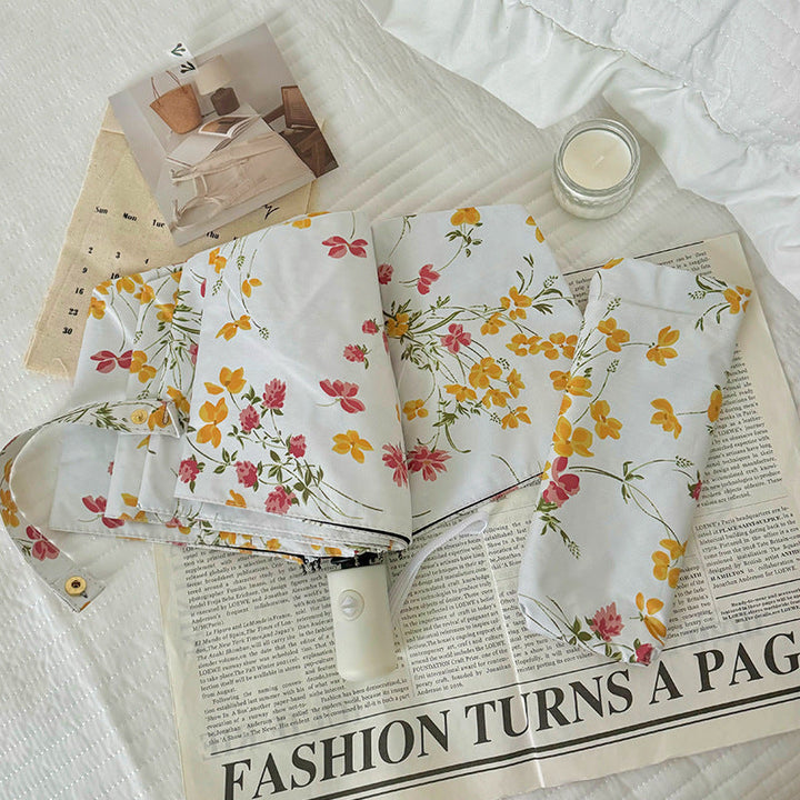 Women Foldable Sunshade with Flower Design Kalsten