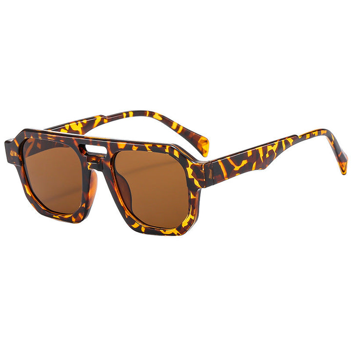 Women’s exclusive polygonal sunglasses with luxurious tortoiseshell pattern Kalsten