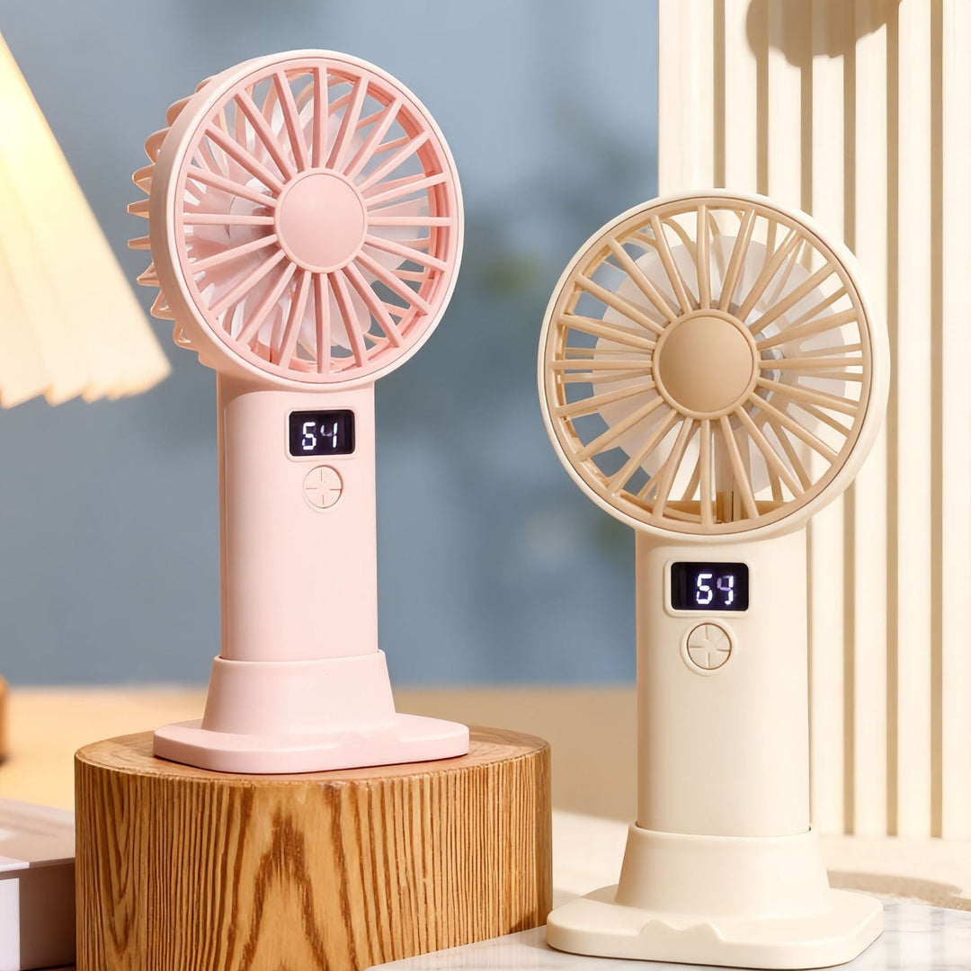 Ladies Portable Hand Fan with Digital Speed Display Kalsten