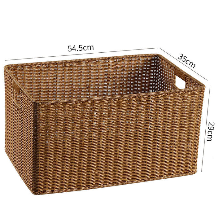 Handwoven Storage Basket with Cutout Handles Kalsten